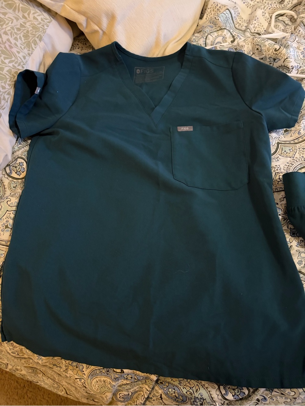 Figs Men's Deep Teal V-Neck Scrub Top